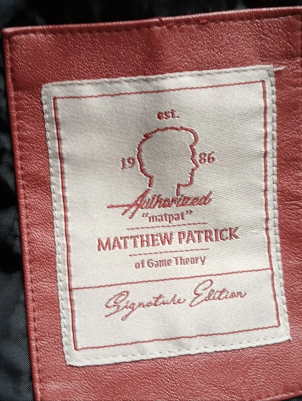 MatPat Authorized Label Signature Red Faux Leather Jacket GAME THEORY Size XL